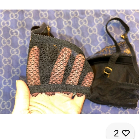 Chantelle Opera Gold Lace Floral Bra Size 36C - Picture 13 of 13